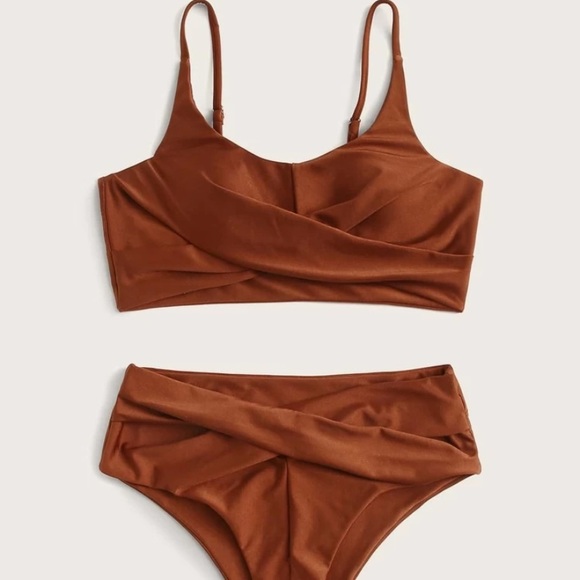 SHEIN Other - Solid Twist Front Bikini Swimsuit